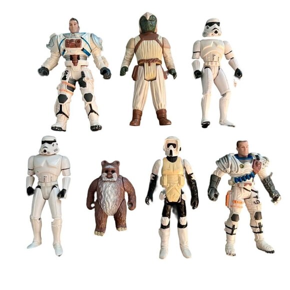 Kenner Star Wars LFL Other - Vintage 1983+ Kenner Star Wars Action Figure Lot LFL Biker Scout Stormtrooper Kl
